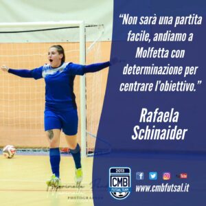 Scopri di più sull'articolo Verso Molfetta vs CMB le parole di Rafaella Schinaider
