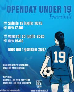 Scopri di più sull'articolo È il tuo momento!  Open day – Under 19 femminile